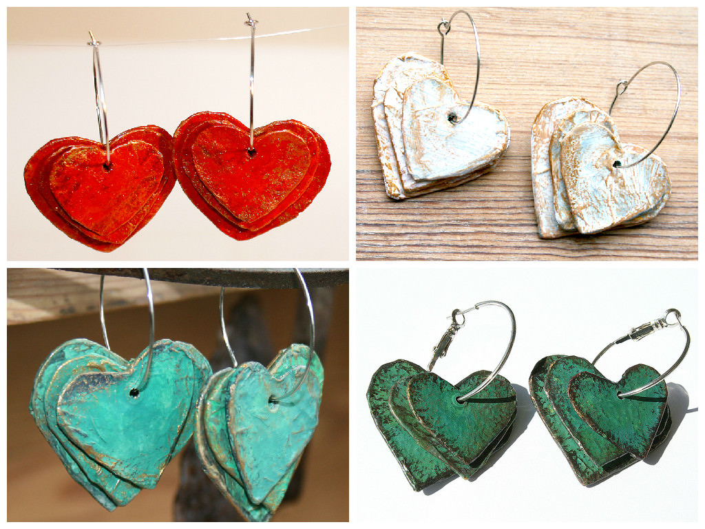 Paper Mache Hearts Earrings Flickr