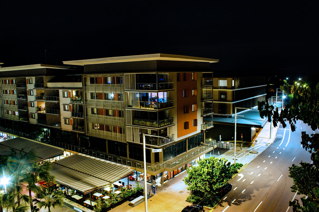 Kitchener Drive and Wharf One at night Kitchener Drive and… Flickr