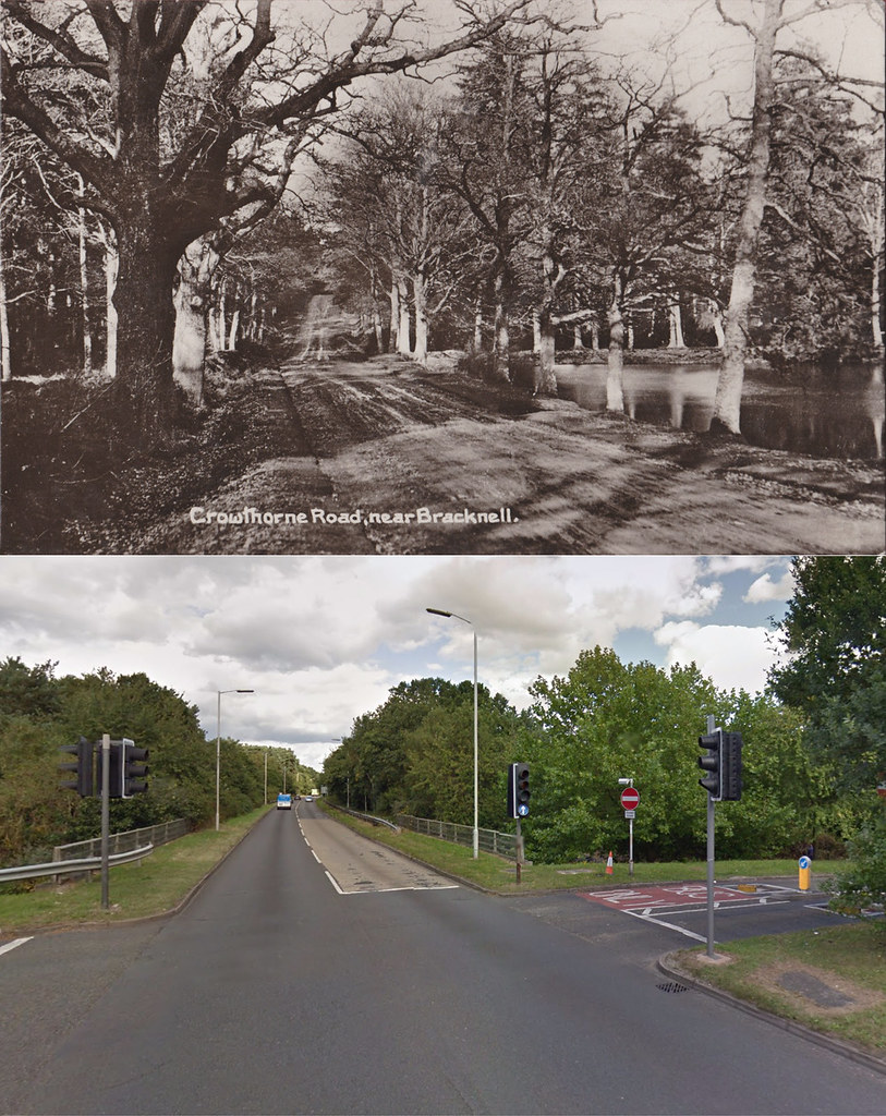 Crowthorne Road, 1914 and 2014 Where Ringmead now crosses … Flickr