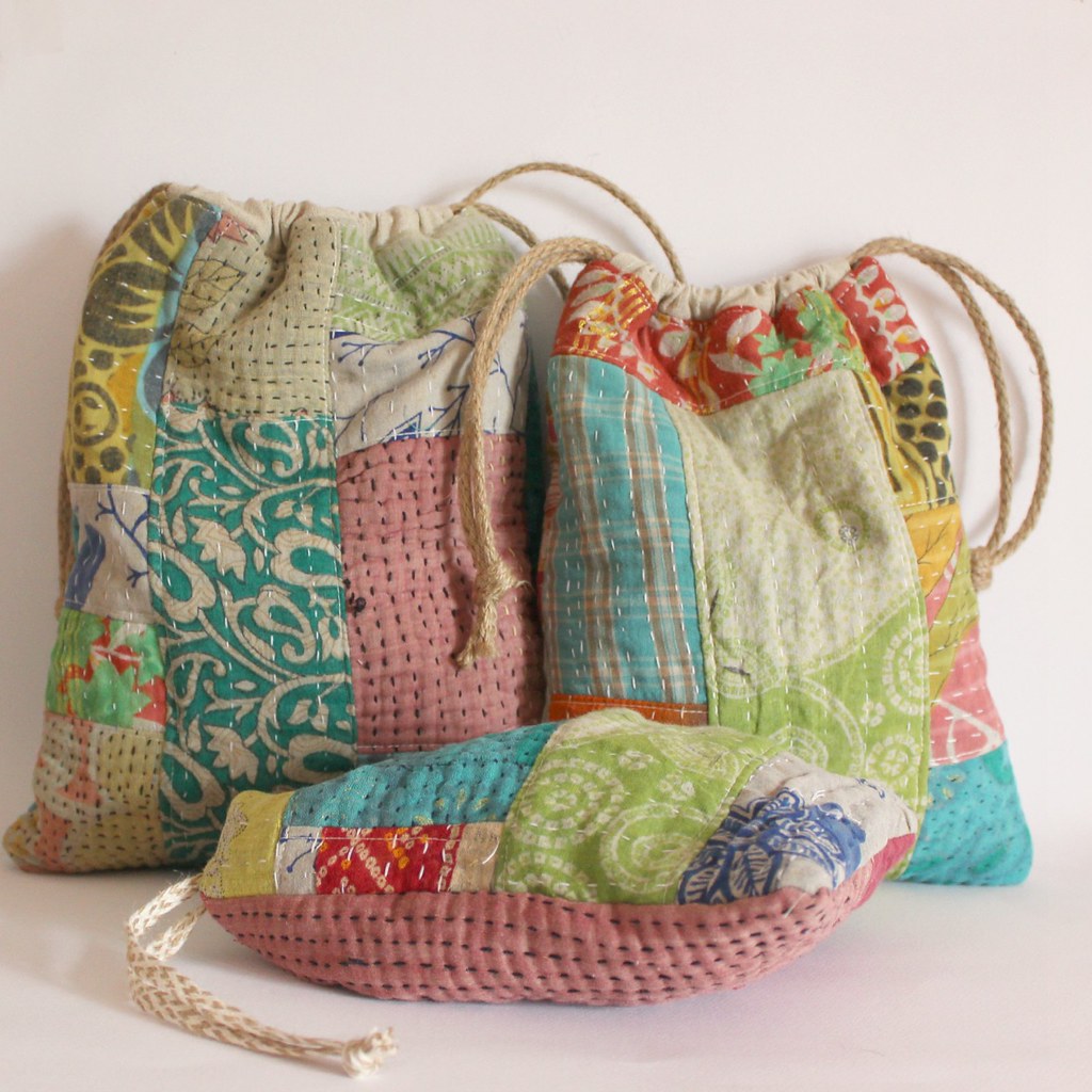 All sizes Drawstring bags patchwork kantha1 Flickr Photo Sharing!