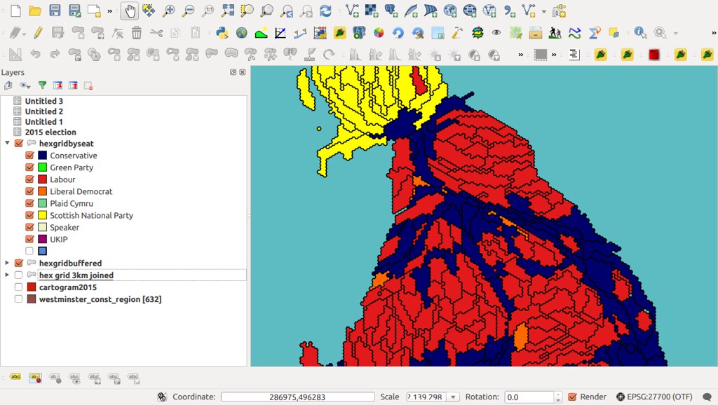 Hexagonal cartogram in QGIS using QGIS to make a hexagonal… Flickr