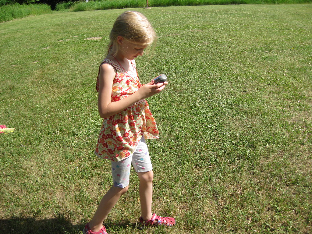 Sonja geocaching Girl Scout Camp Lakamaga June 25, 2016 Nate Davis