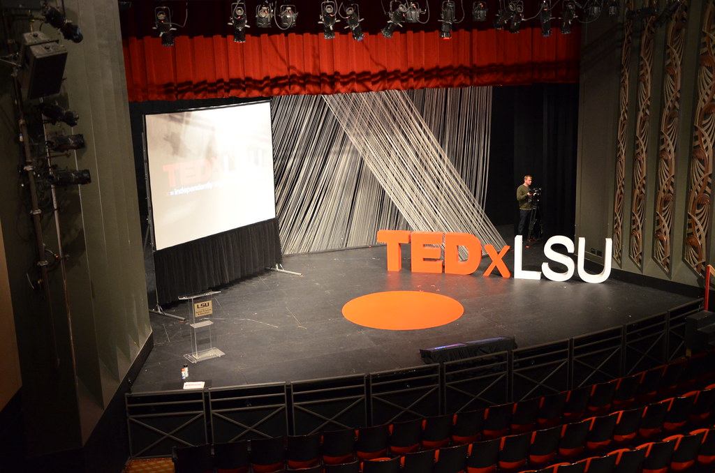 Stage Set Up. Photo Credit Rebecca Stewart. TEDx LSU Flickr