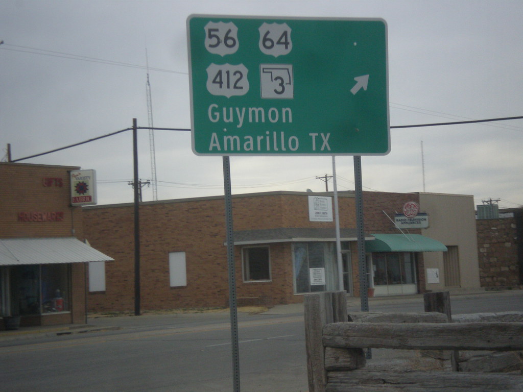 US56/US64/US412/OK3/US385 East Exit of Boise City Roundabout a
