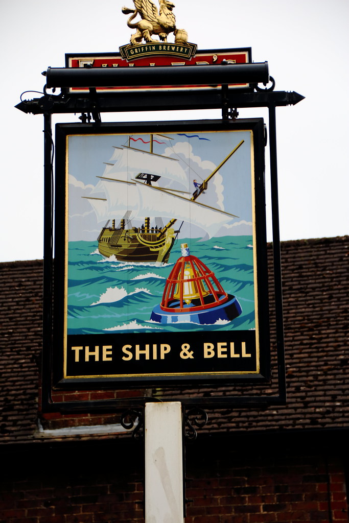 The Ship & Bell, Horndean. Pub sign. Peter Anthony Gorman Flickr