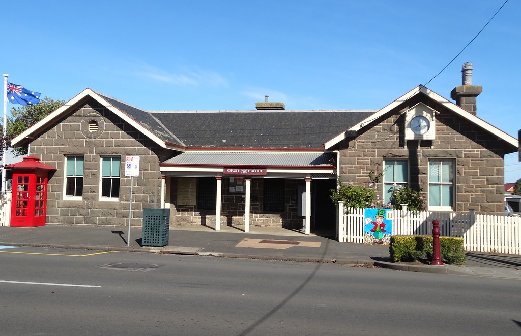 Koroit. The Post Office in basaltic bluestone. 1872. Flickr