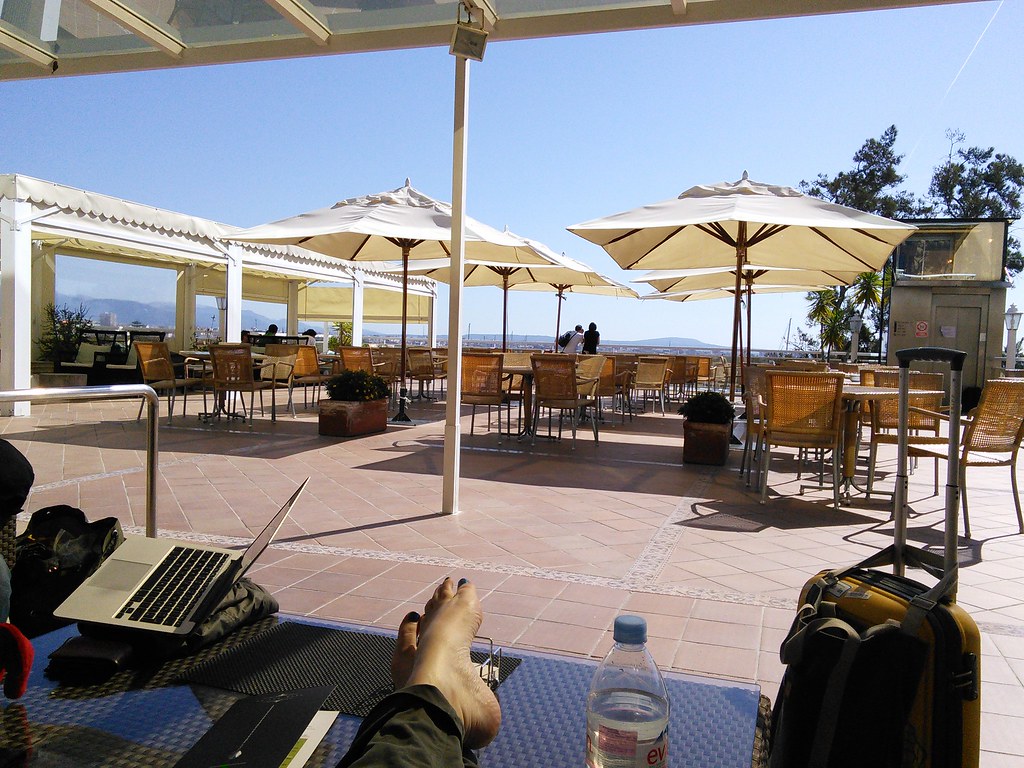 Temporary office space OK so clearly I can't use my laptop… Flickr