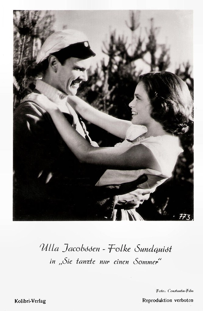 Ulla Jacobsson and Folke Sundquist in Hon dansade en sommar (1951) - a