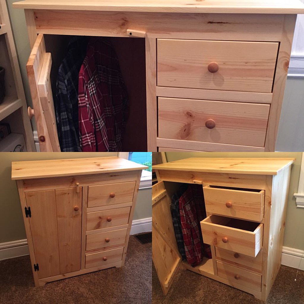 Beautiful Pine wardrobe closet with four drawers. Made wit… Flickr