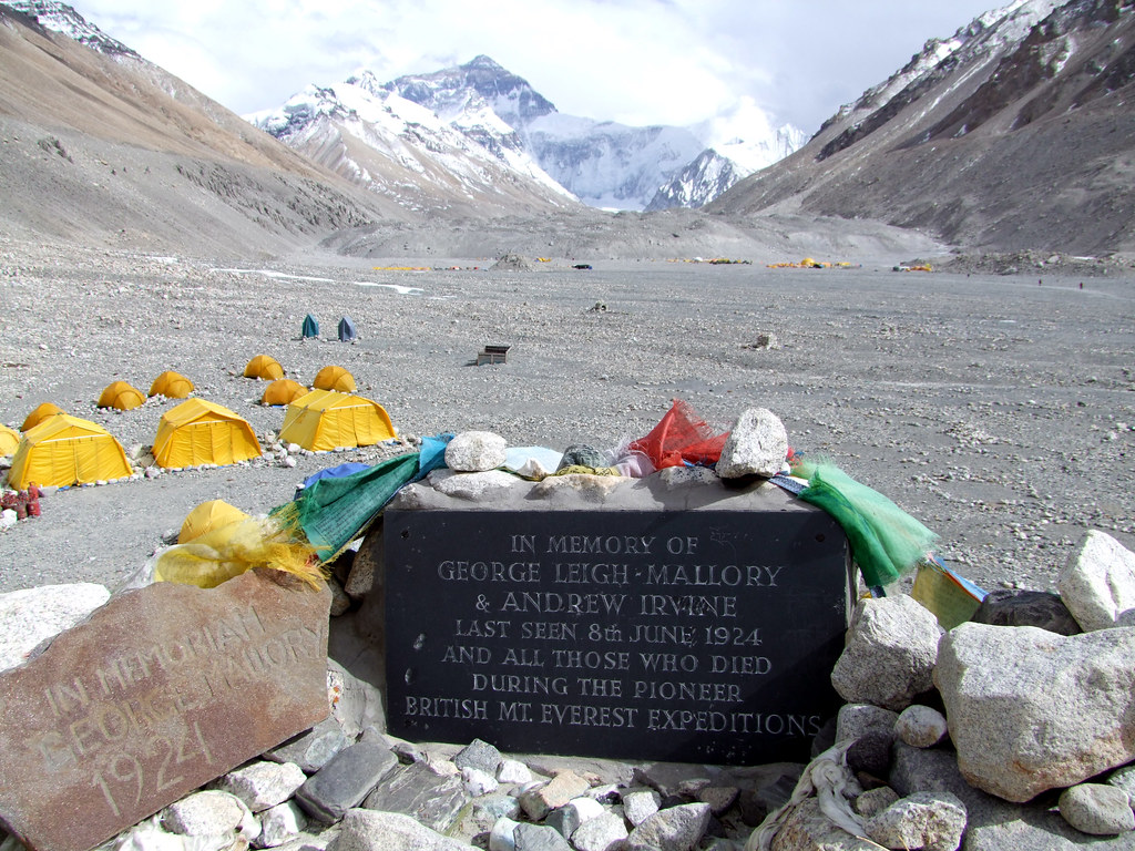 Mallory Irvine memorial at Everest Base Camp Base Camp mem… Mark