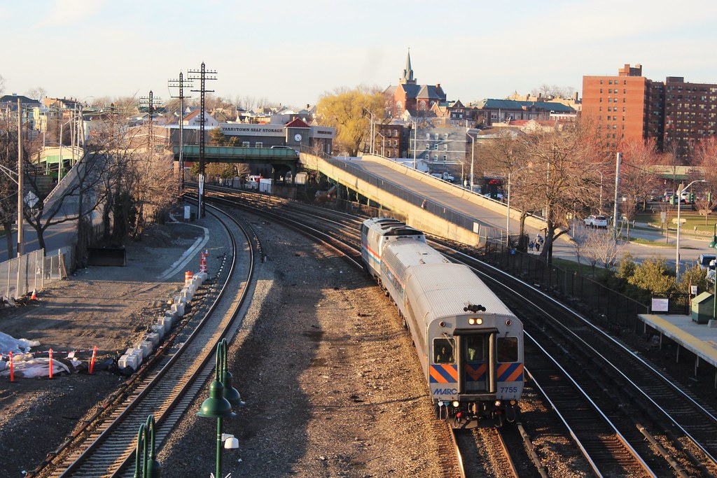 Far from home A MARC Cab car races south through Tarrytown… Flickr