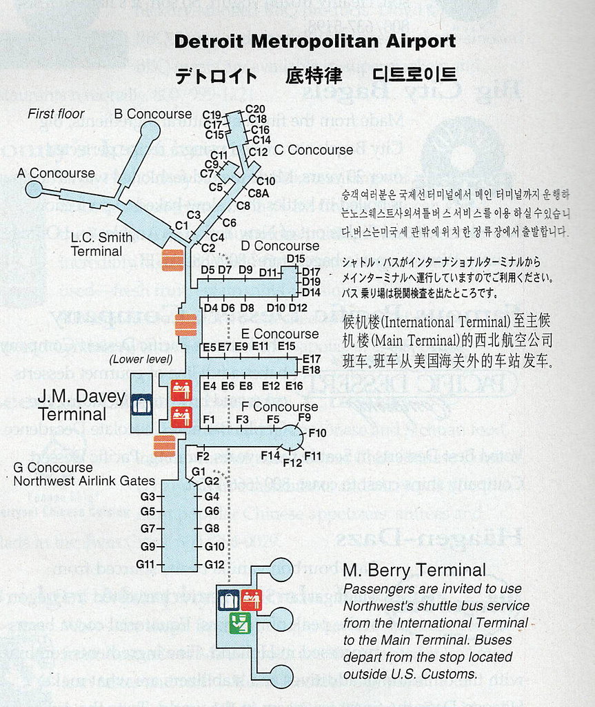 Detroit Dtw Terminal Map