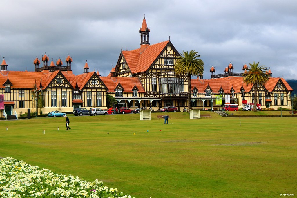 Rotorua Museum A game of croquet being played in front of … Flickr
