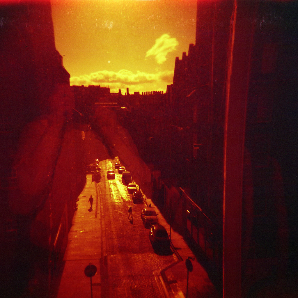 Red lights in Edinburgh Edinburgh, Scotland, 2014 Holga Flickr