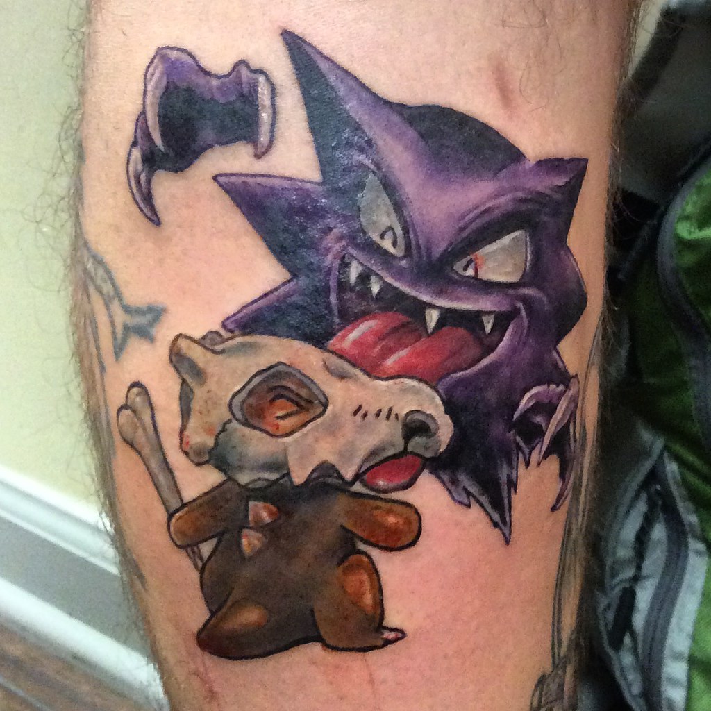 Haunter and Cubone A pokemon themed tattoo.By Matt Leahy. Matt
