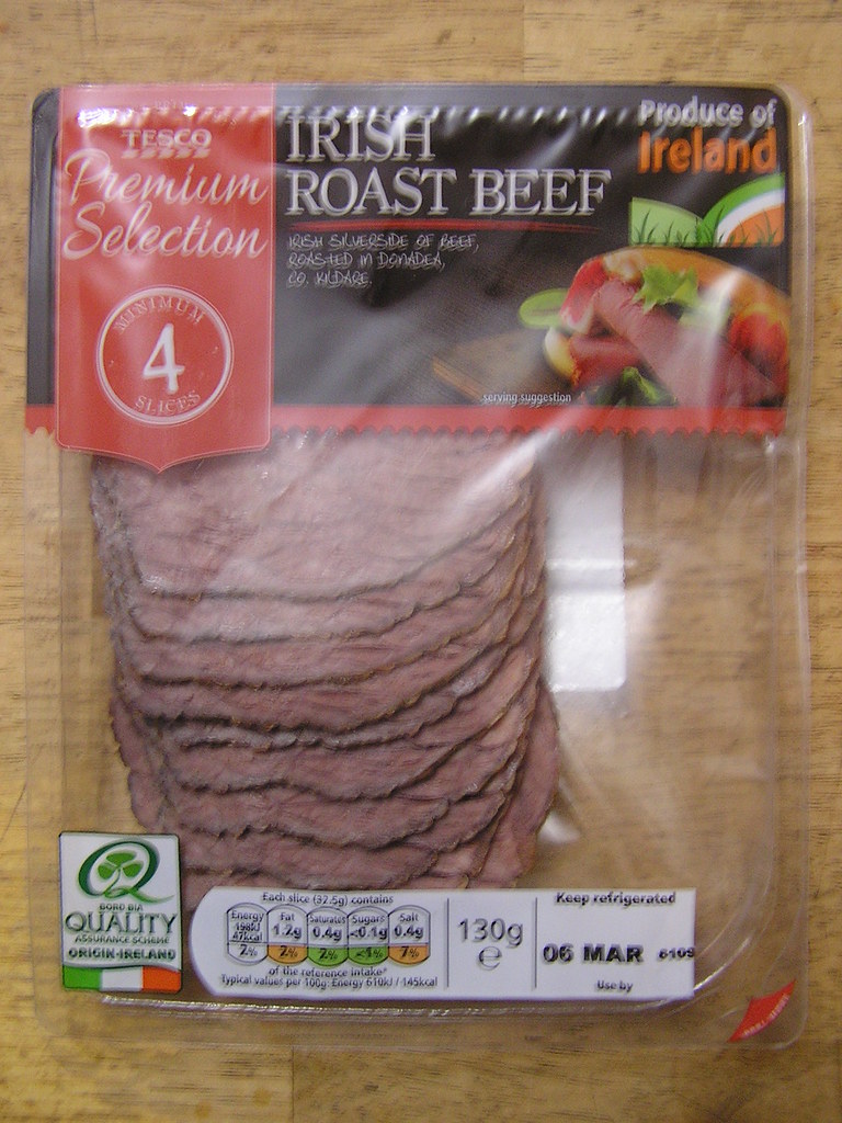 Tesco Irish Roast Beef 130g Reduced €1.79 Box Front 270… Flickr