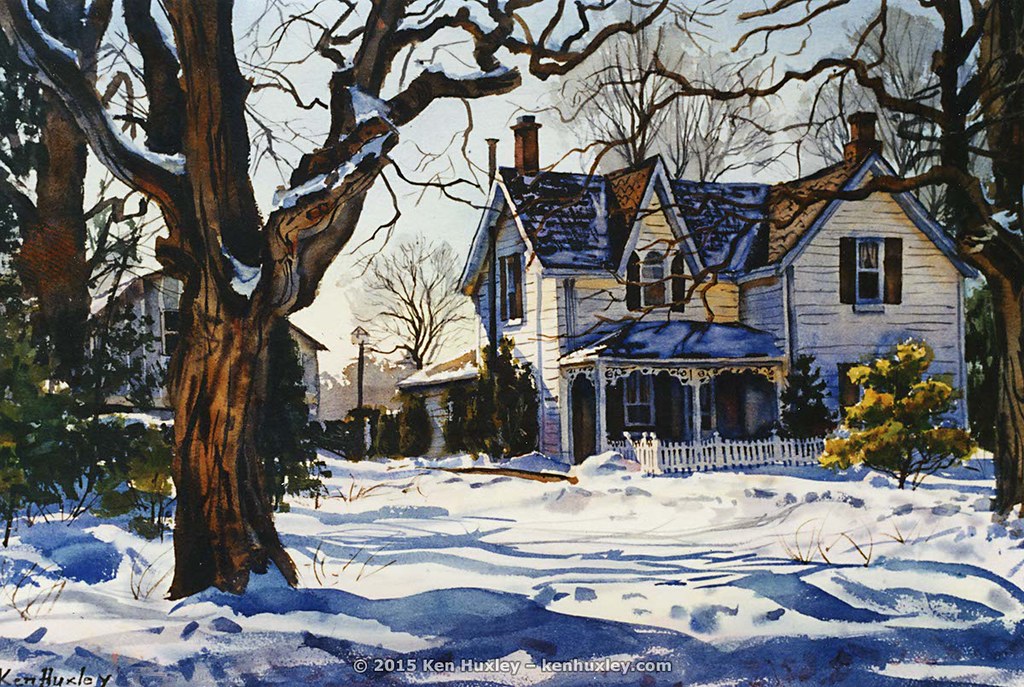 Historic Farm House and Gnarled Trees in Snow , Ontario, C… Flickr