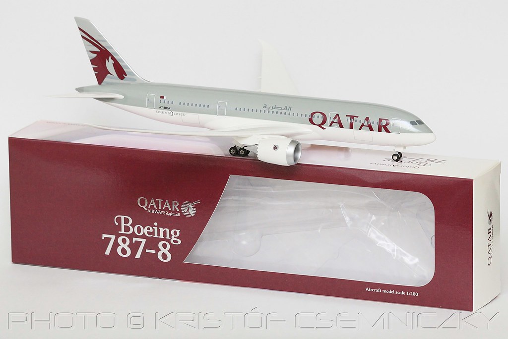 Qatar Airways Boeing 7878 1200 scale model with its box Flickr