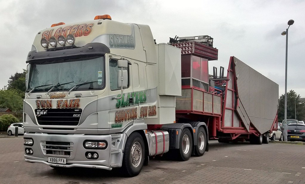Slaters Fun Fair ERF X886FFA Brooms Rd Car Park, Dumfries Flickr