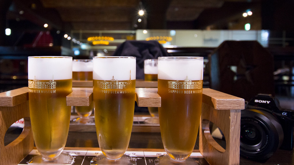Sapporo Beer tasting set Sapporo Beer Brewery, Japan Flickr