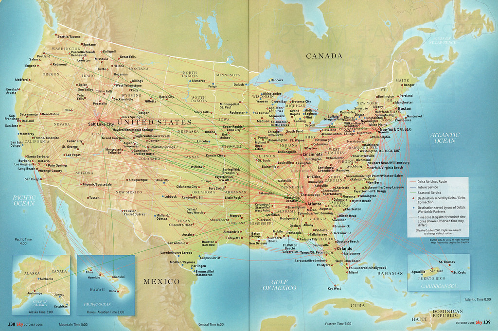 Delta domestic route map, 2008 Delta Air Lines domestic ro… Flickr