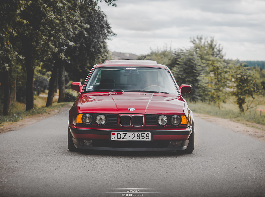 Cherry BMW e34 madetoscrape Sergey`s stanced cherry red bm… Flickr