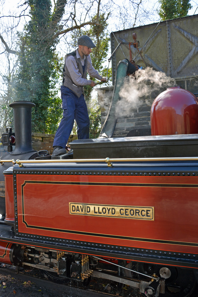 A thirsty David Lloyd fuels up Fairlie steam Flickr