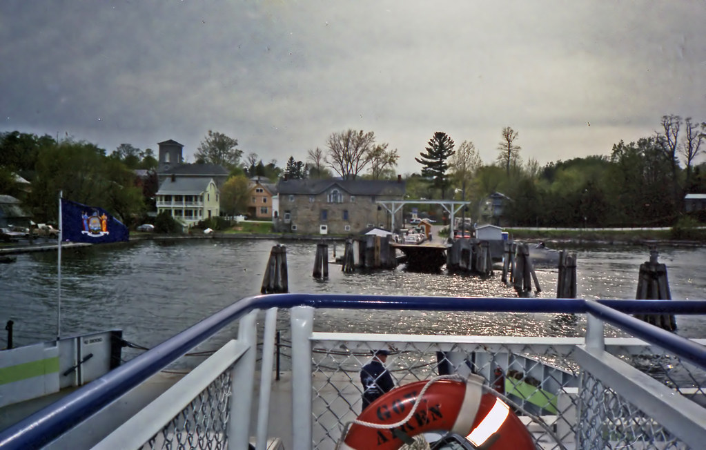 Lake Champlain ferry approaching Essex, New York, 1991 Flickr