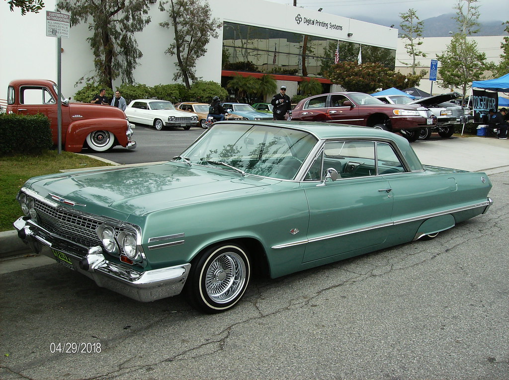 Azusa,Ca. Car Show on Sun. 4/29/18 '63 Chevy Impala. 1 Kool Cat
