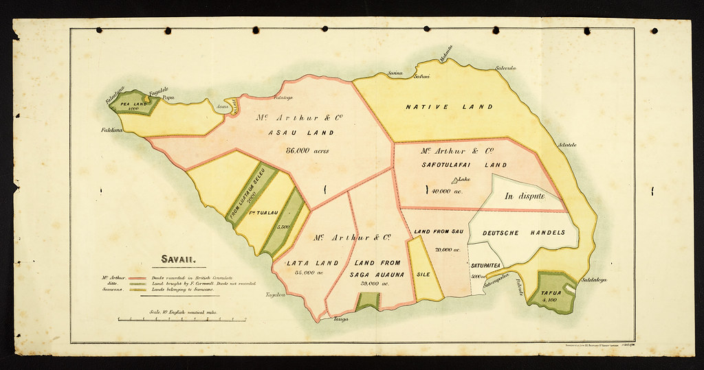 Map of Savai'i showing Samoan land and land of McArthur an… Flickr