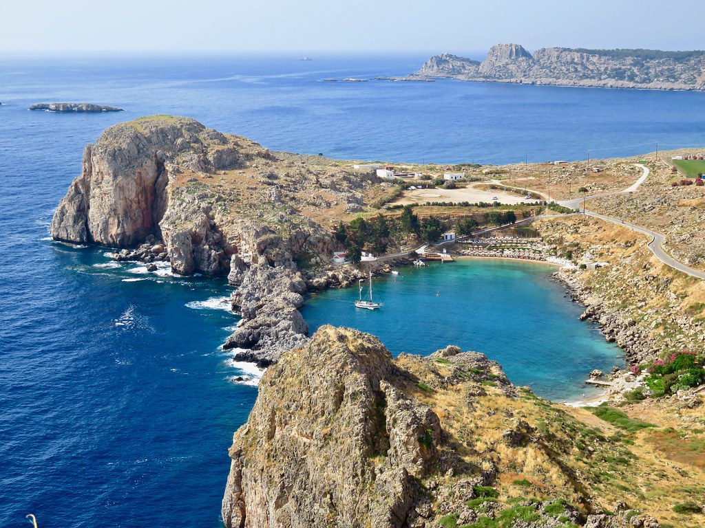 Saint Paul's Bay, Lindos Lindos village on Rhodes in Greec… Flickr