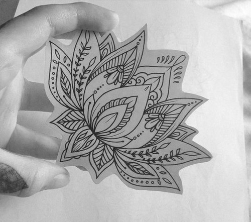 Flowers Drawings : Lotus Flower Tattoo By Medusa Lou Tatto… | Flickr 442_x_500_jpg
