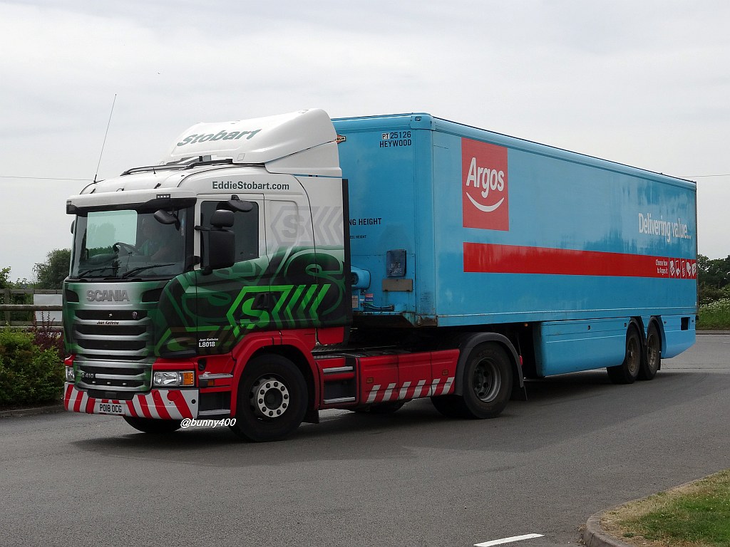 EDDIE STOBART L8018 PO18OCG Seen here at Rugby Truck Stop Flickr