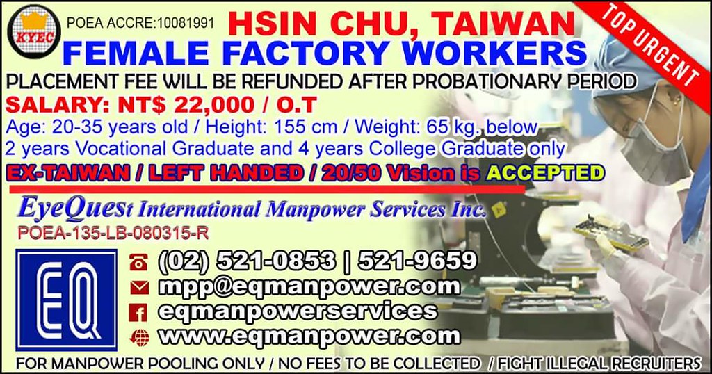 KYEC in Hsinchu is hiring. rohdel B Flickr