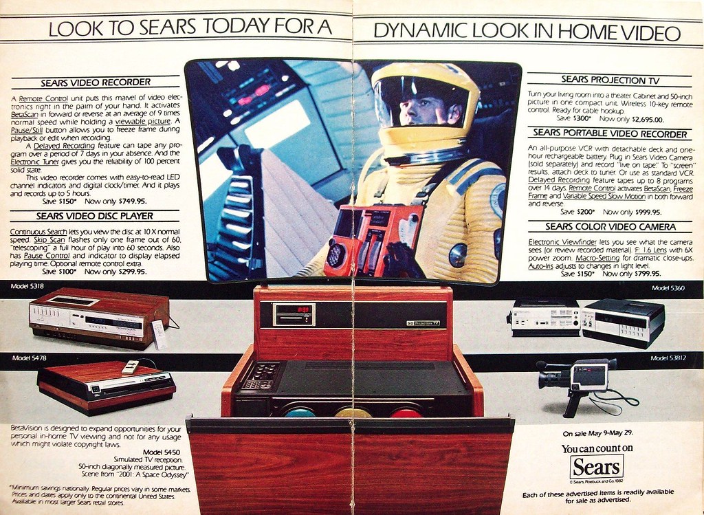 Home Video Equipment at Sears 1982 Ad photographed from a … Flickr