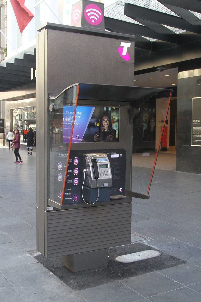 Telstra/JCDecaux 'digital kiosk' payphone installed in the Bourke