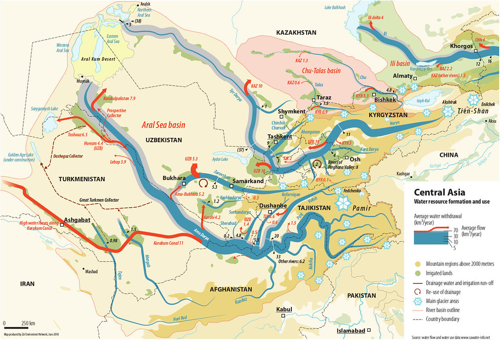Central Asia water resource formation and use A map of Ce… Flickr