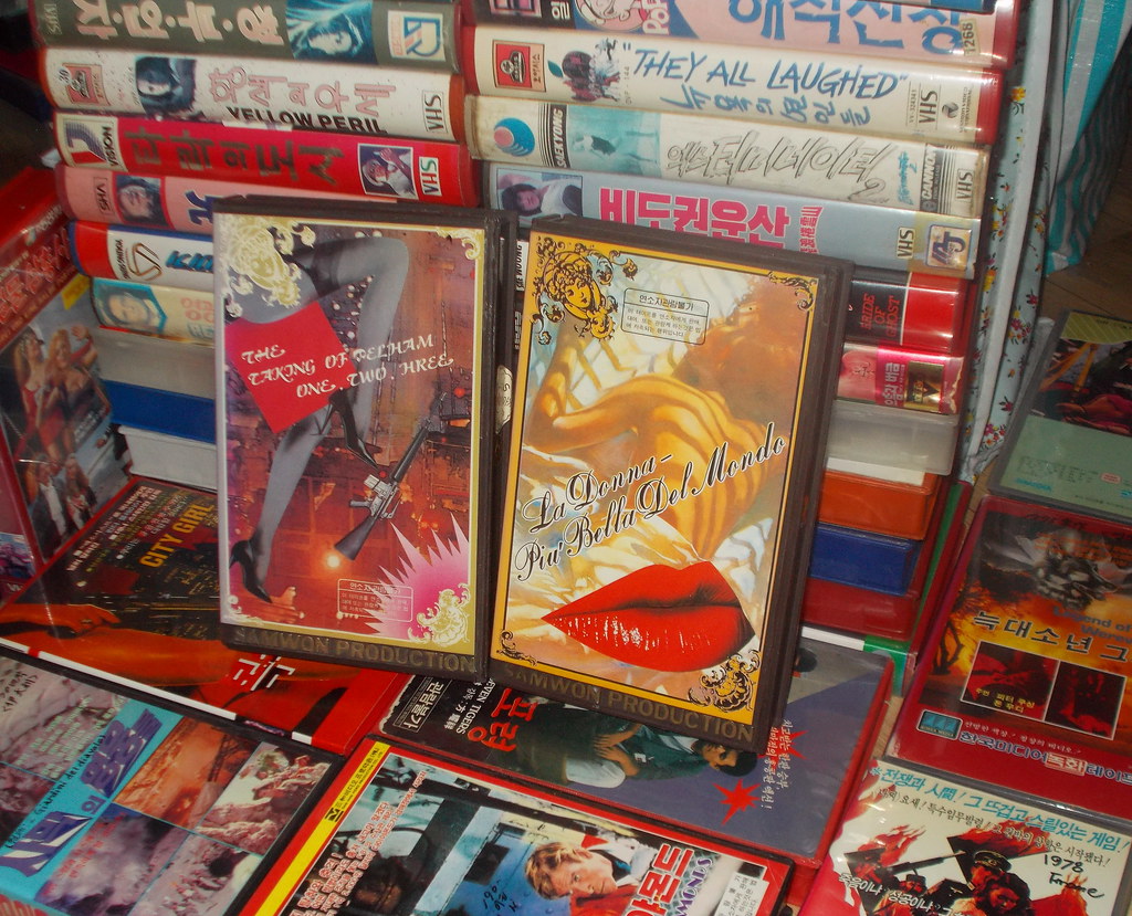 Seoul Korea vintage Korean VHS tapes including "Beautiful But Dangerous