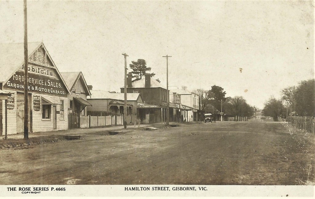 Hamilton Street, Gisborne, Victoria very early 1900s a photo on