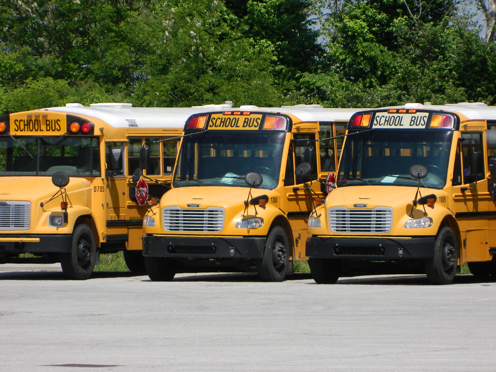 Oldham County Schools 1304 (2) Bus lot La Grange, KY. Flickr