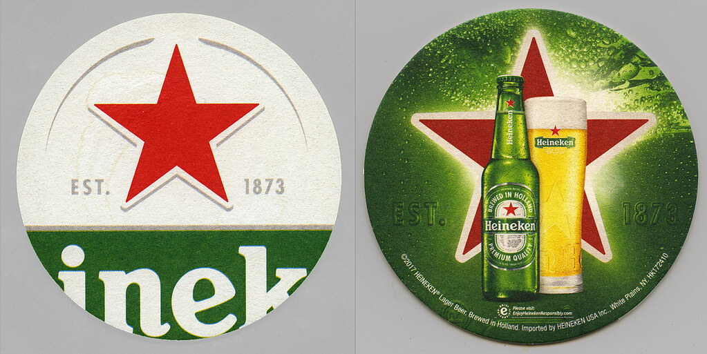 ephemera Heineken Beer Mat 2018 Front and back. Jassy50 Flickr