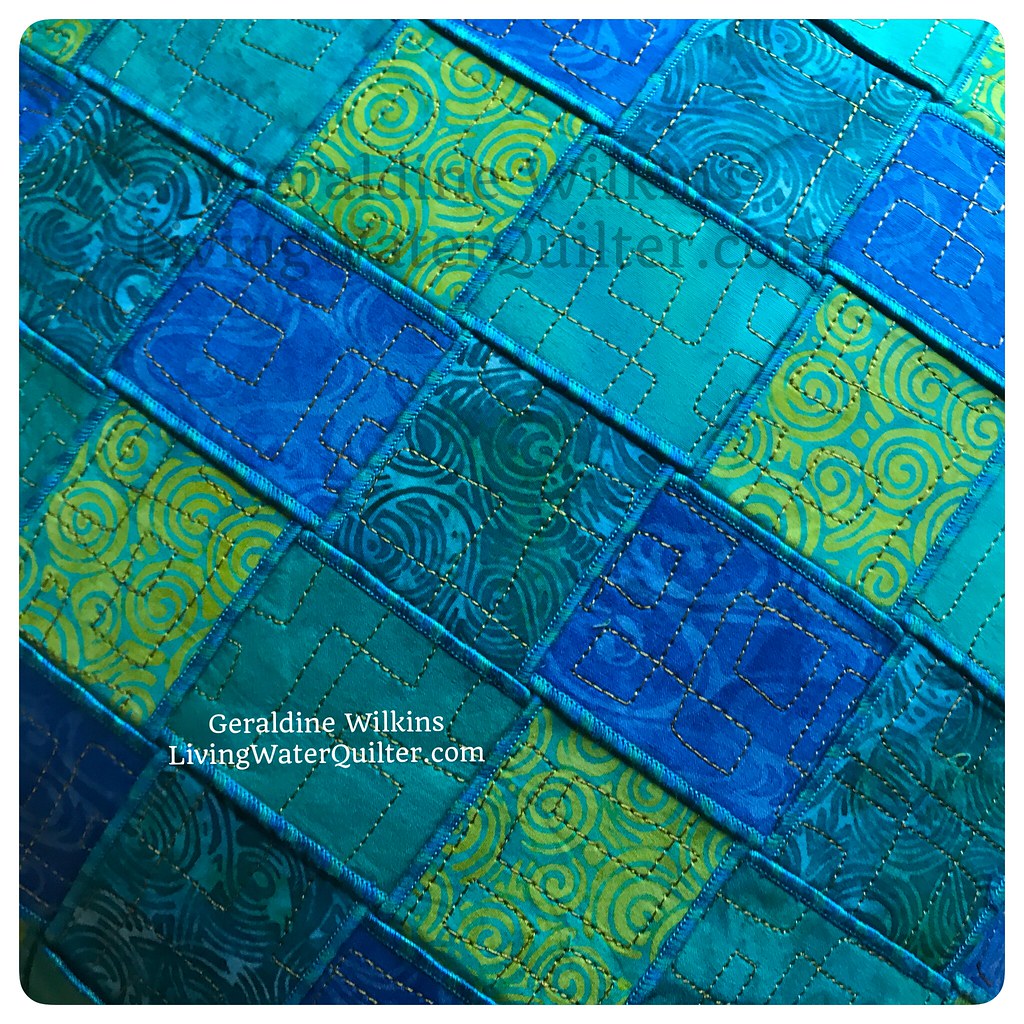 Woven fabric pillow with Island Batik fabric. Machine stit… Flickr