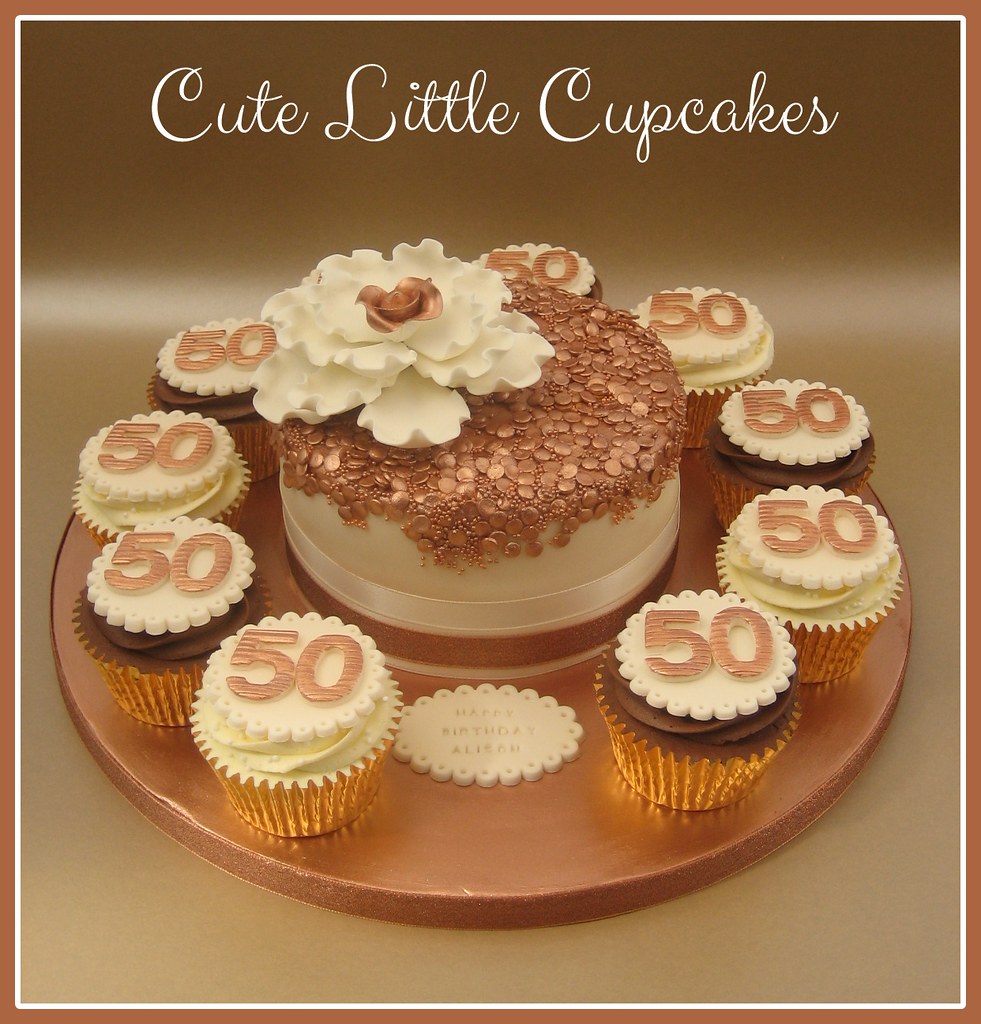 Rose Gold 50th Birthday Cake & Cupcakes Heidi Stone Flickr
