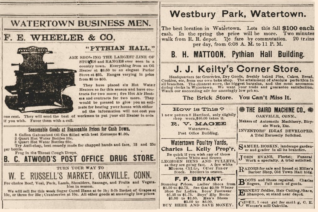 Watertown CT Businesses in 1897 (Nov.) E. E. Wheeler B. C.… Flickr