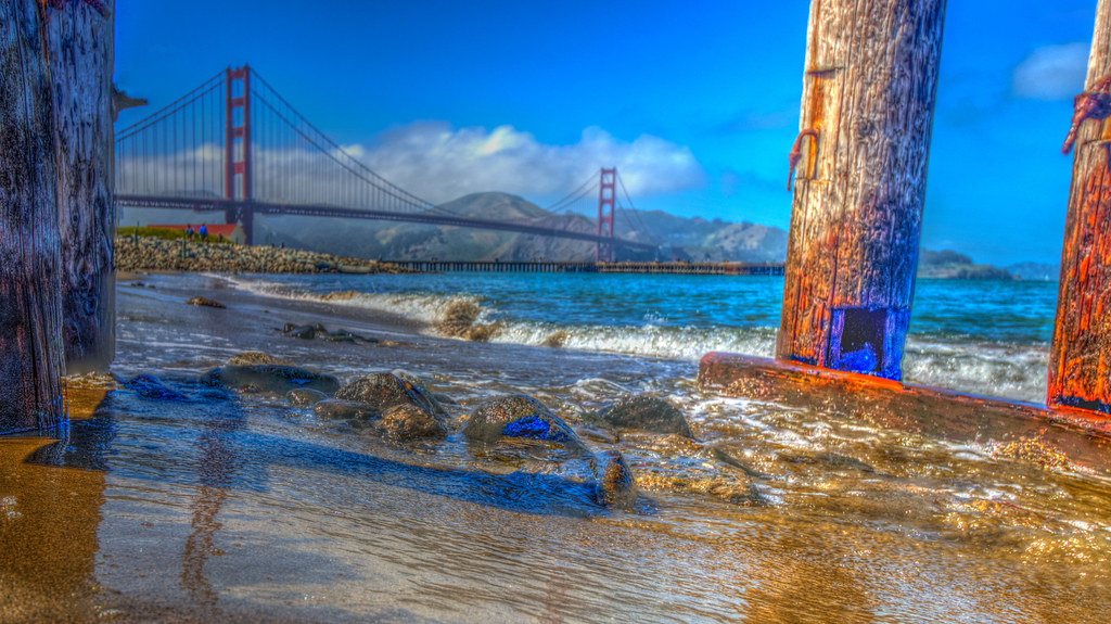On the Beach The Golden Gate Bridge in the distance, photo… Flickr