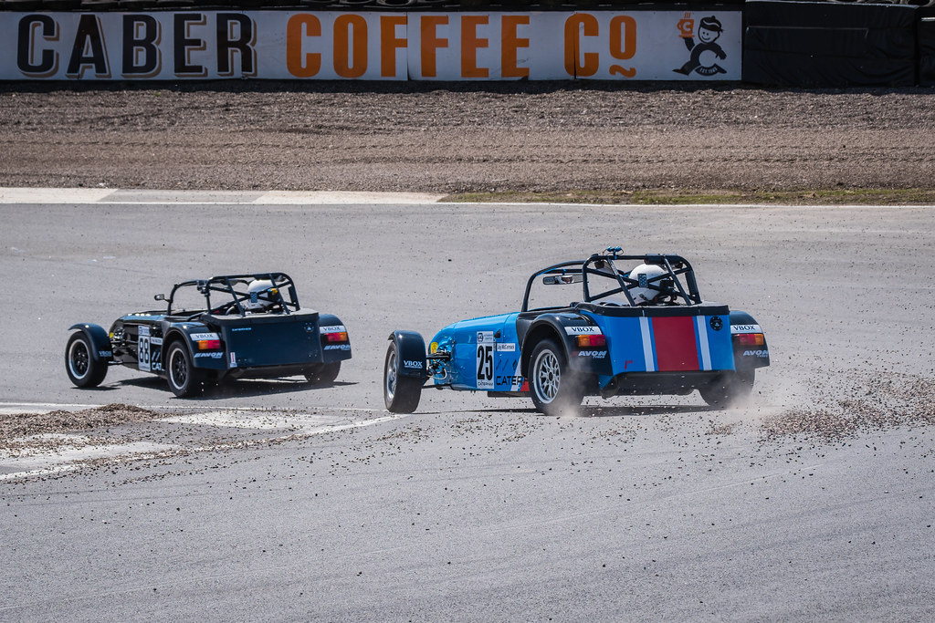 Drift Caterhams drifting through the Knockhill hairpin Ian Dick Flickr