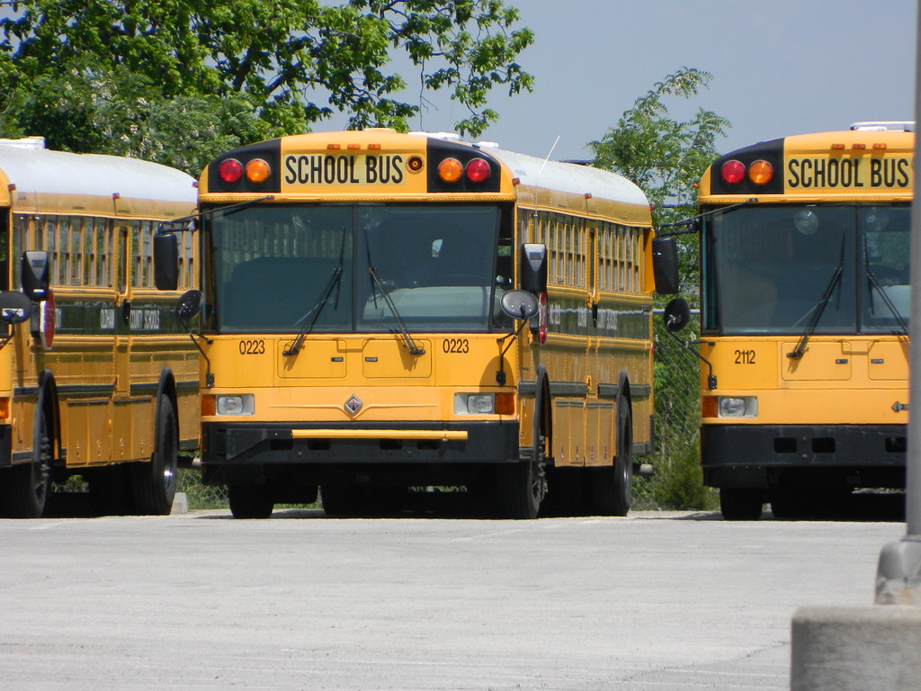 Oldham County Schools 0223 (2) Bus lot La Grange, KY. Flickr