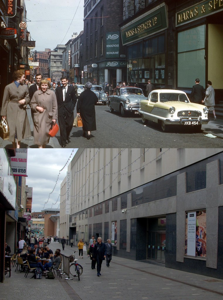 Tarleton Street, 1960s and 2018 Keith Jones Flickr