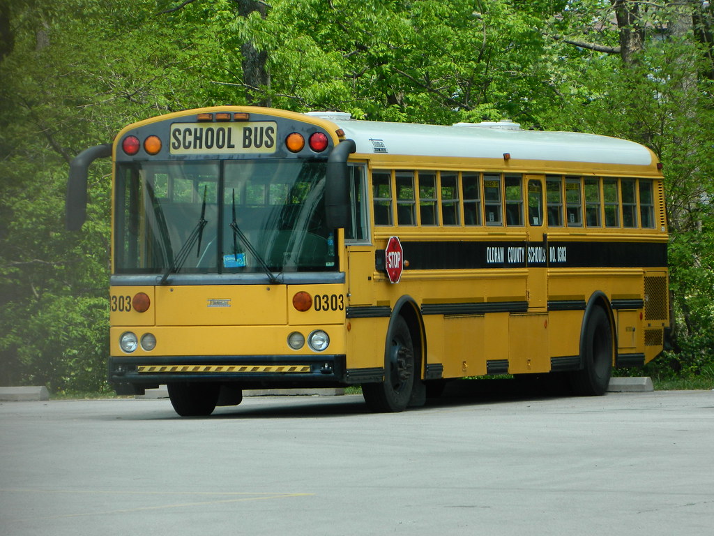 Oldham County Schools 0303 (2) Bus lot La Grange, KY. Flickr