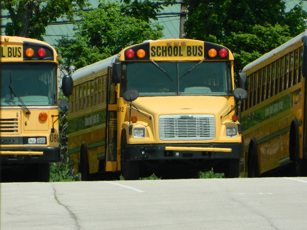 Oldham County Schools 0512 (2) Bus lot La Grange, KY. Flickr
